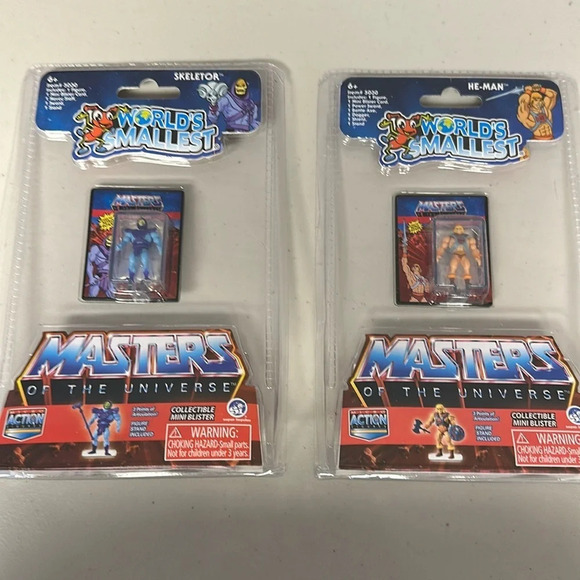 Worlds Smallest. Skeletor and He-Man. Masters of the Universe. NIB - Picture 1 of 8